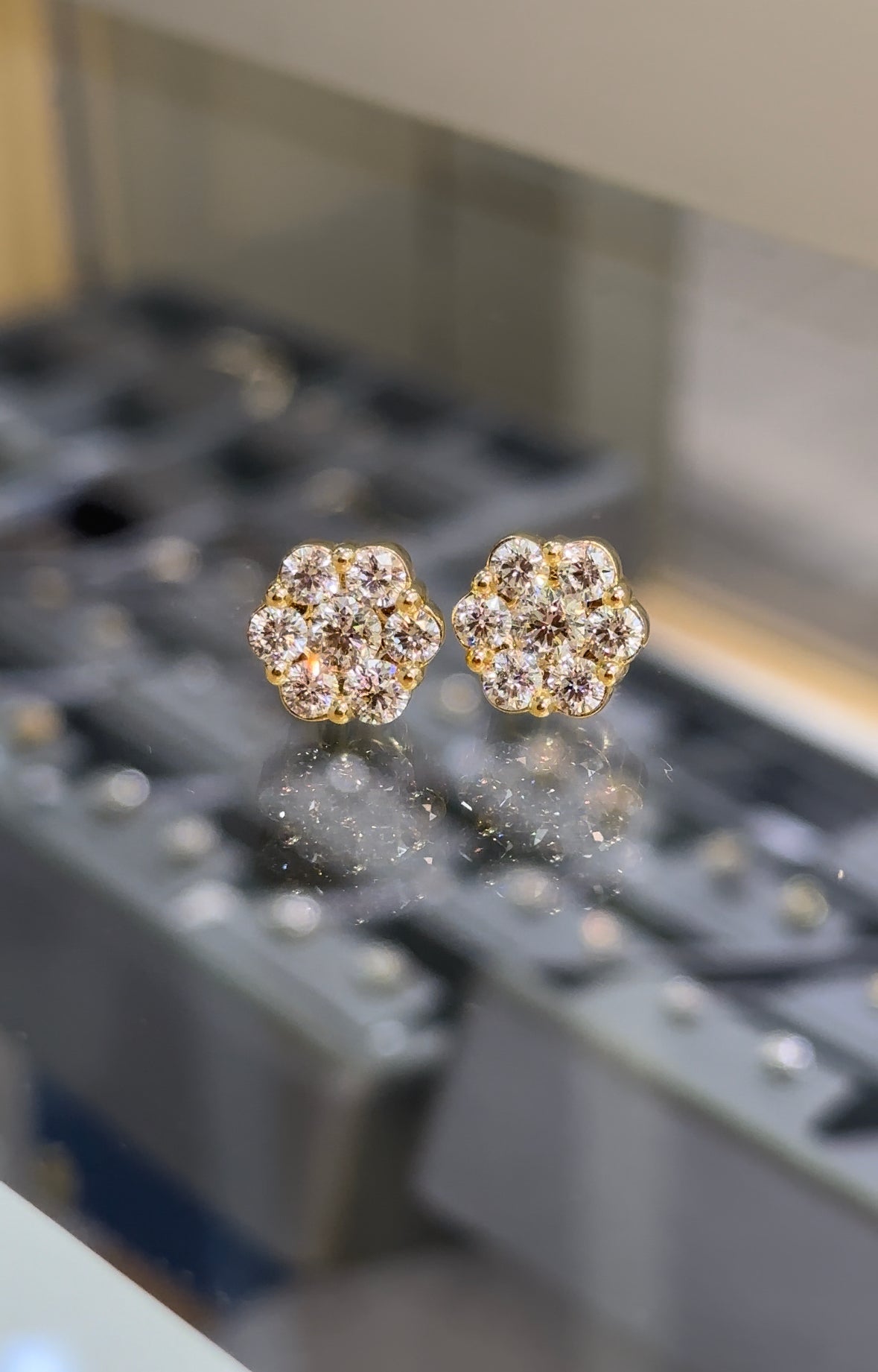 Cluster Diamond Earrings XL