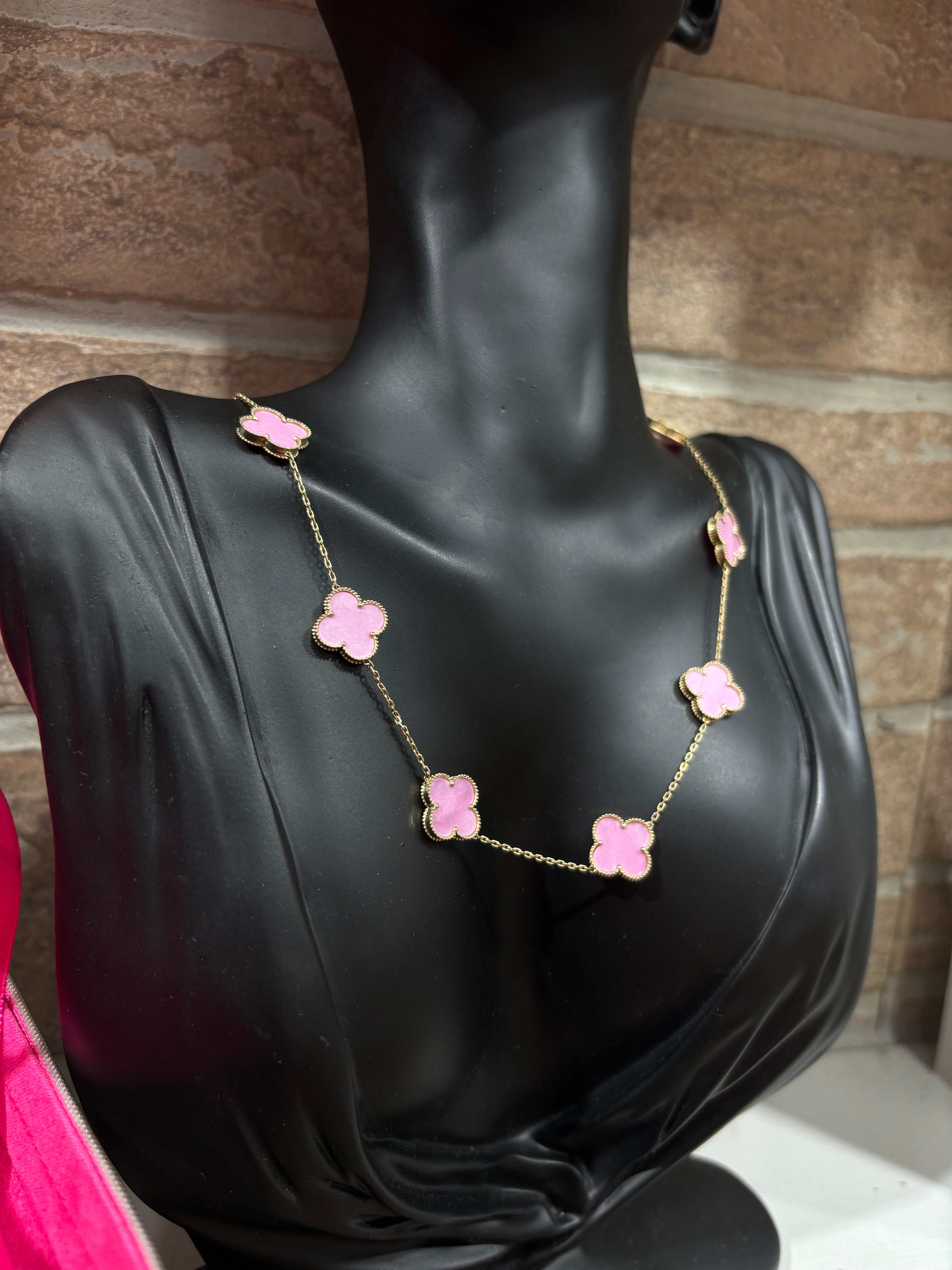 14KT VC&A PINK CHAIN FREE JEWELRY BOX INCLUDED