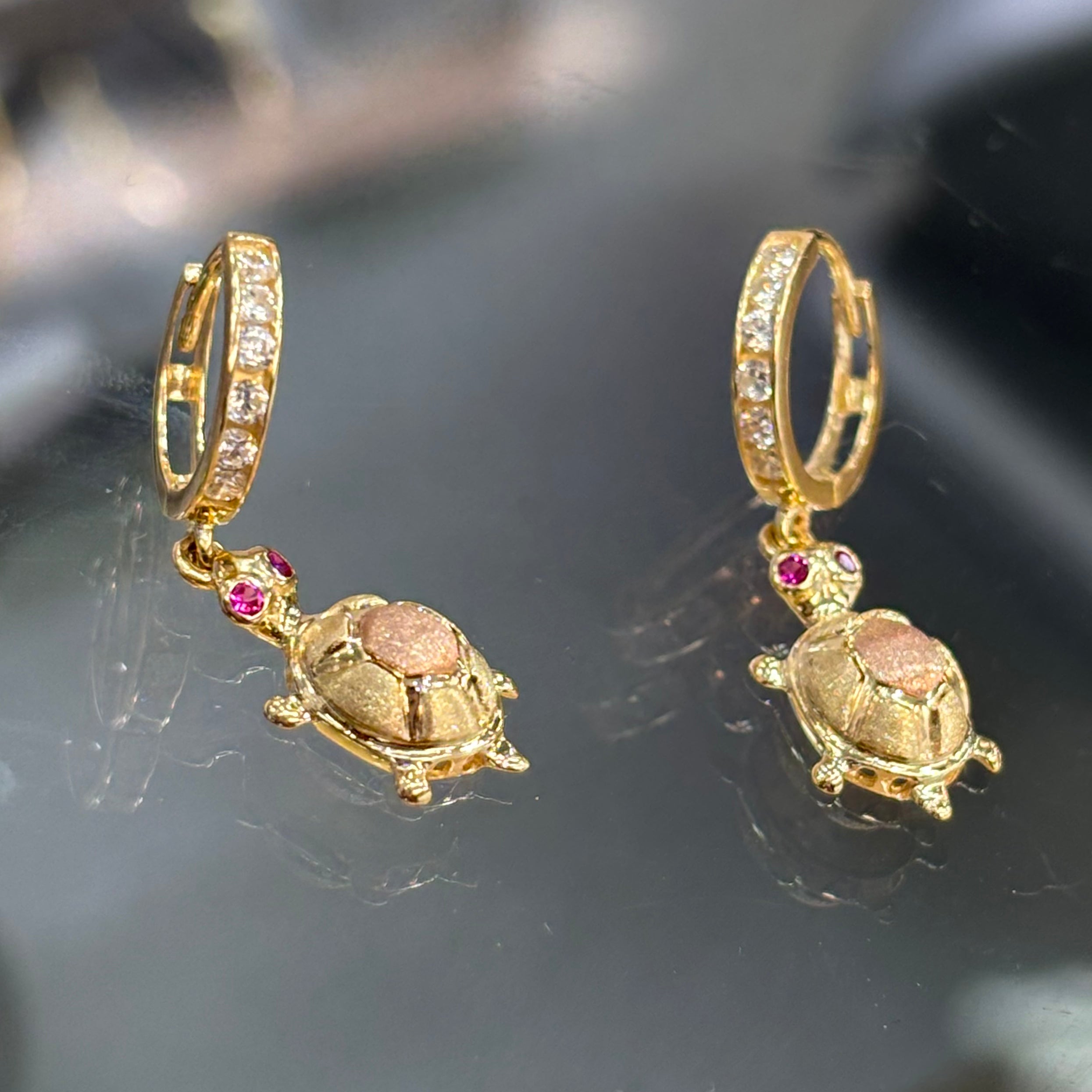 14KT TURTLE EARRINGS