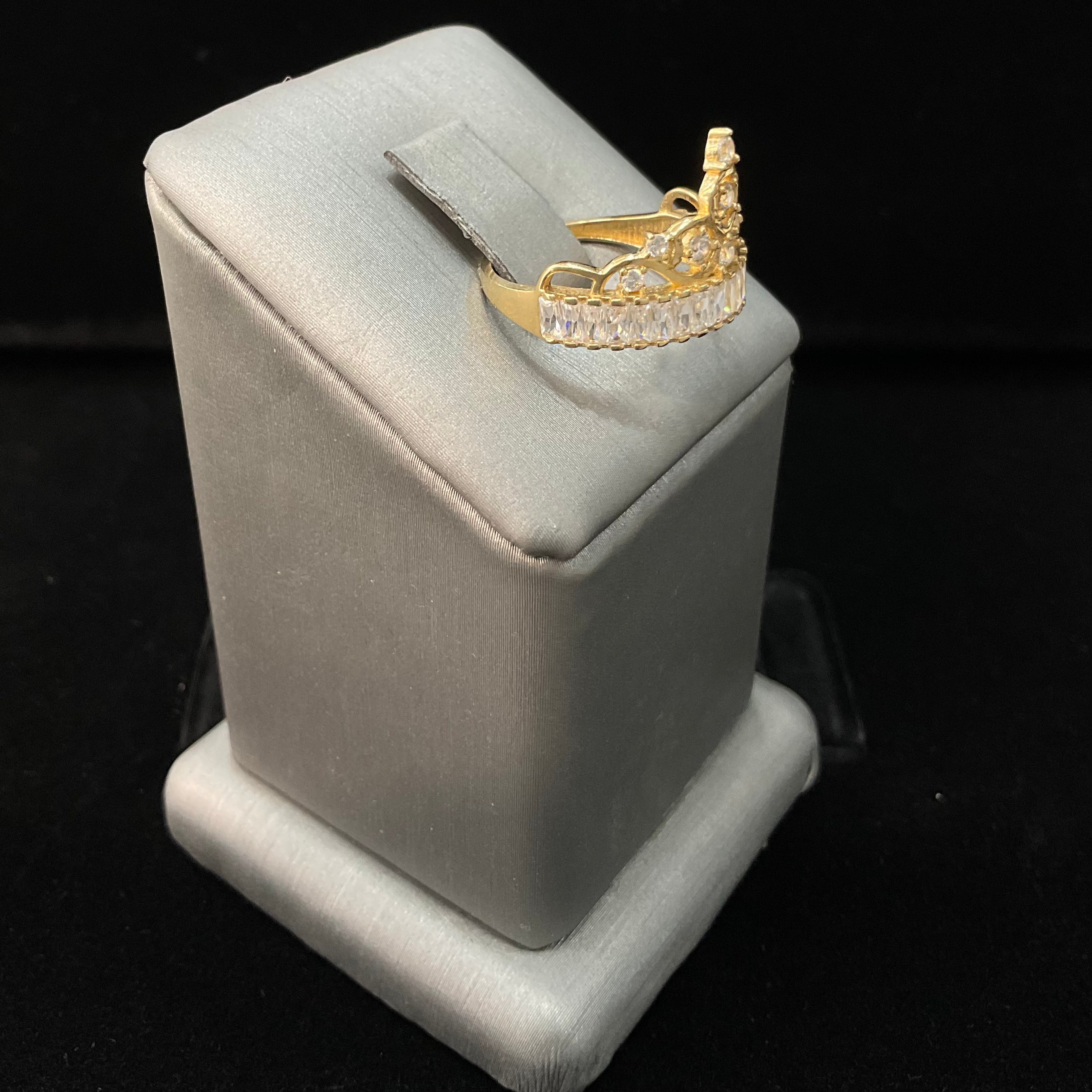 14KT QUINCIANERA CROWN RING CZ