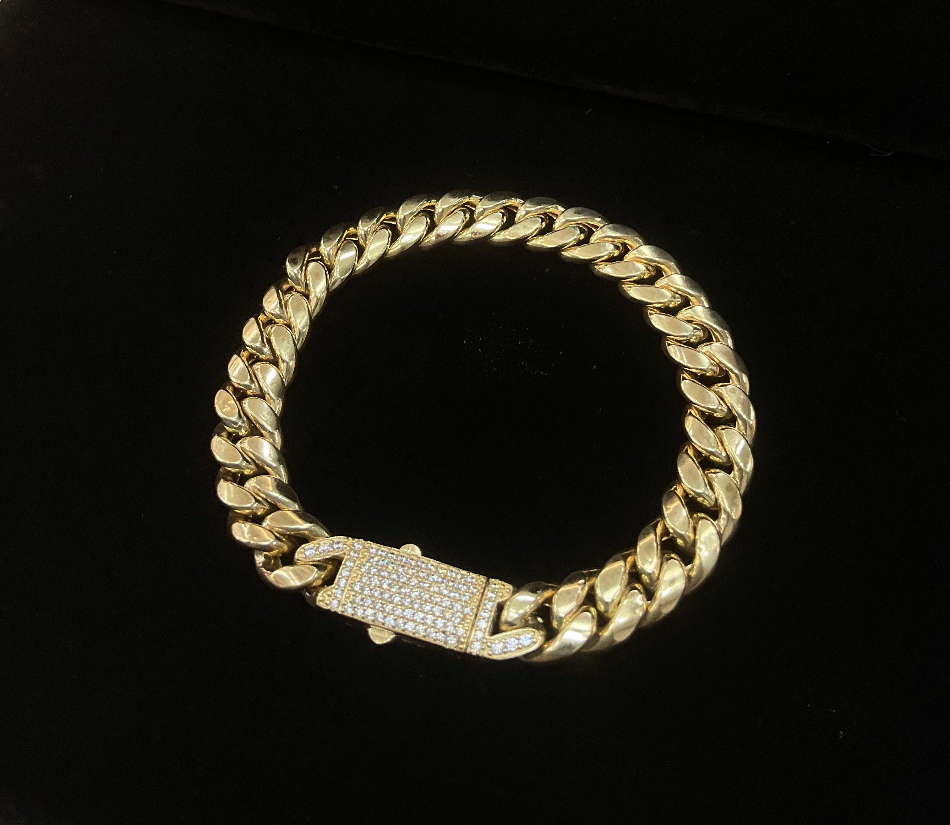 14KT Semi Solid Cuban Bracelet