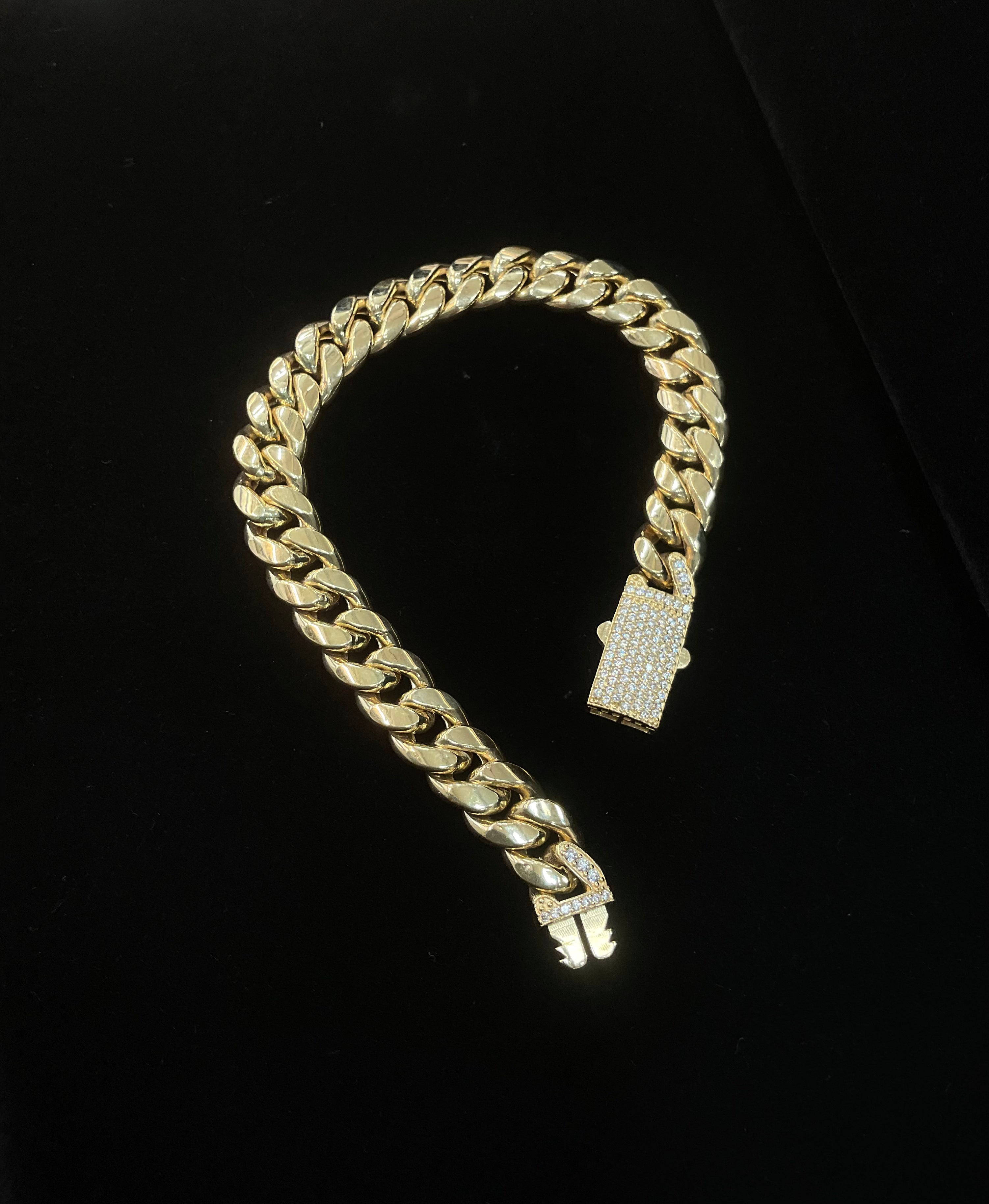 14KT Semi Solid Cuban Bracelet