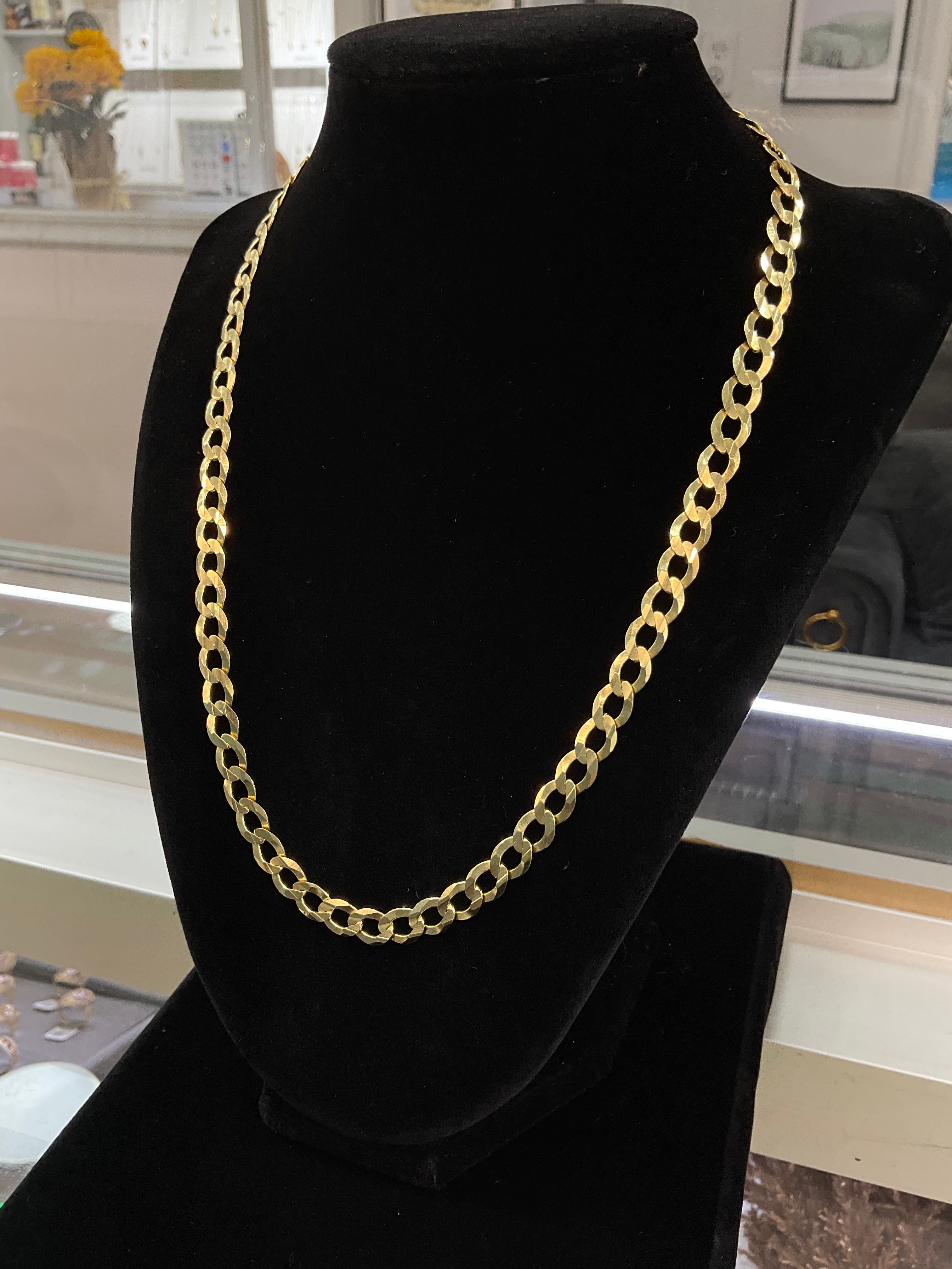 14KT Solid Flat Curve Cuban Chain