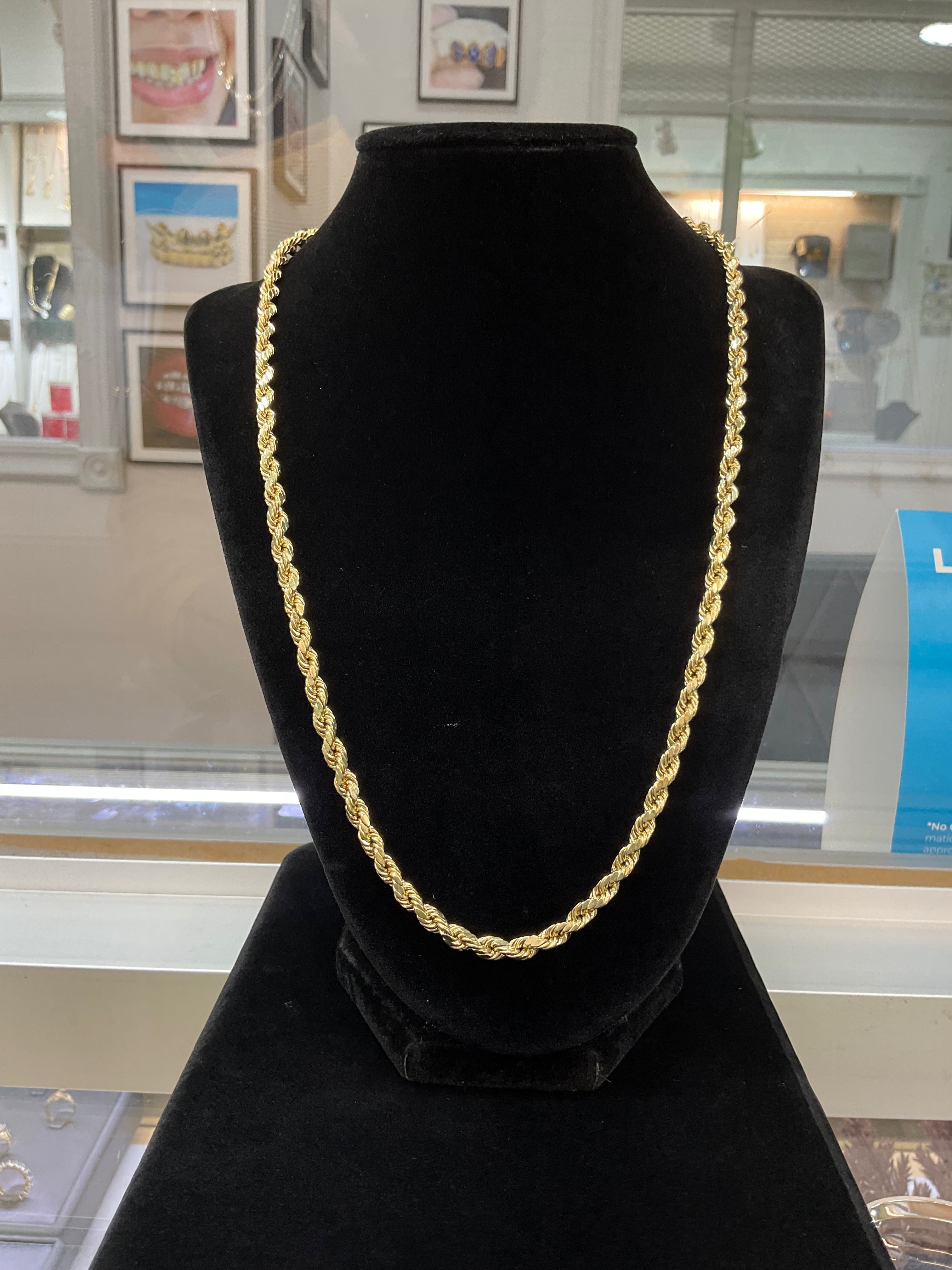 14KT Semi Solid Rope Chain