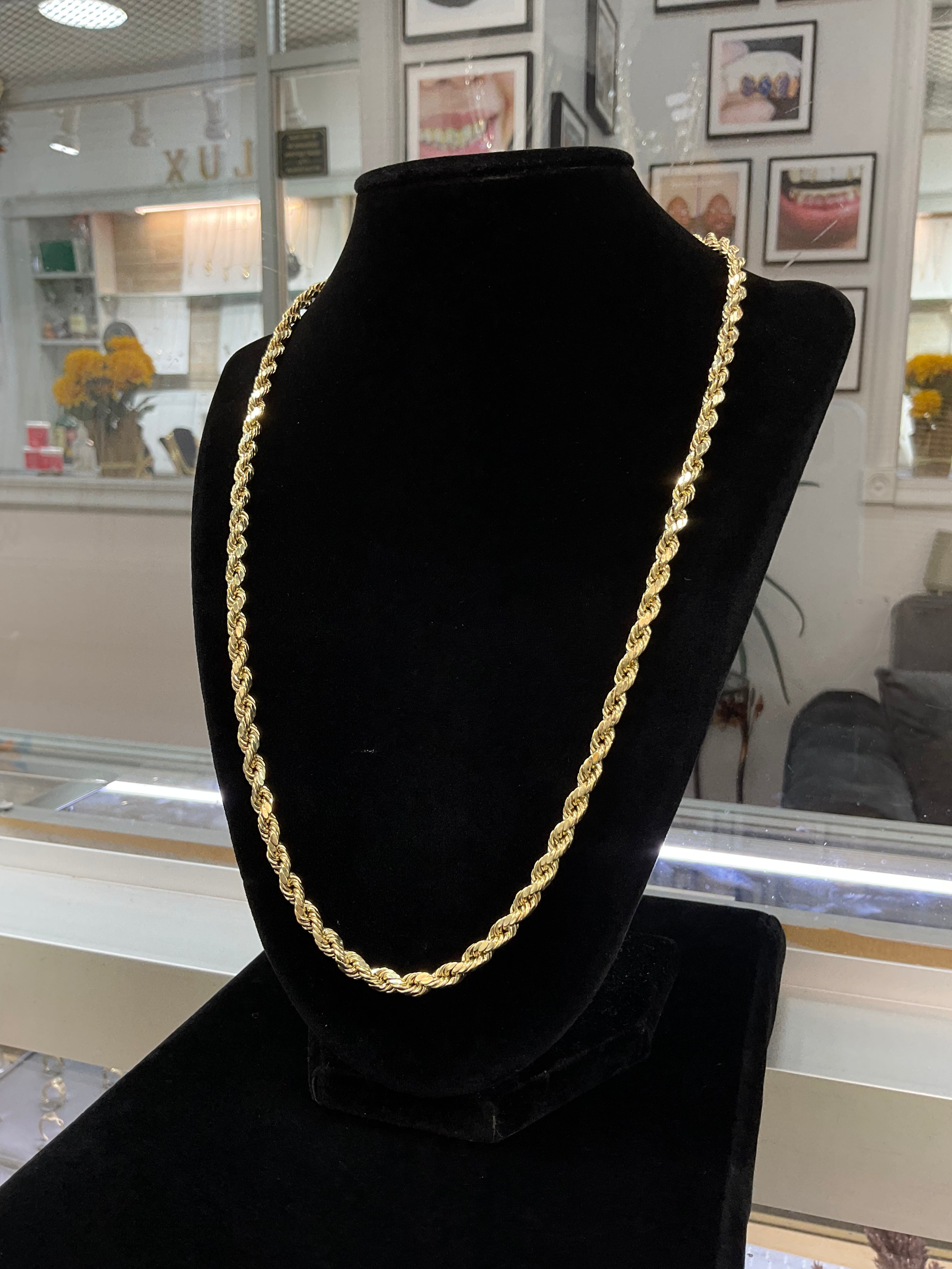 14KT Semi Solid Rope Chain