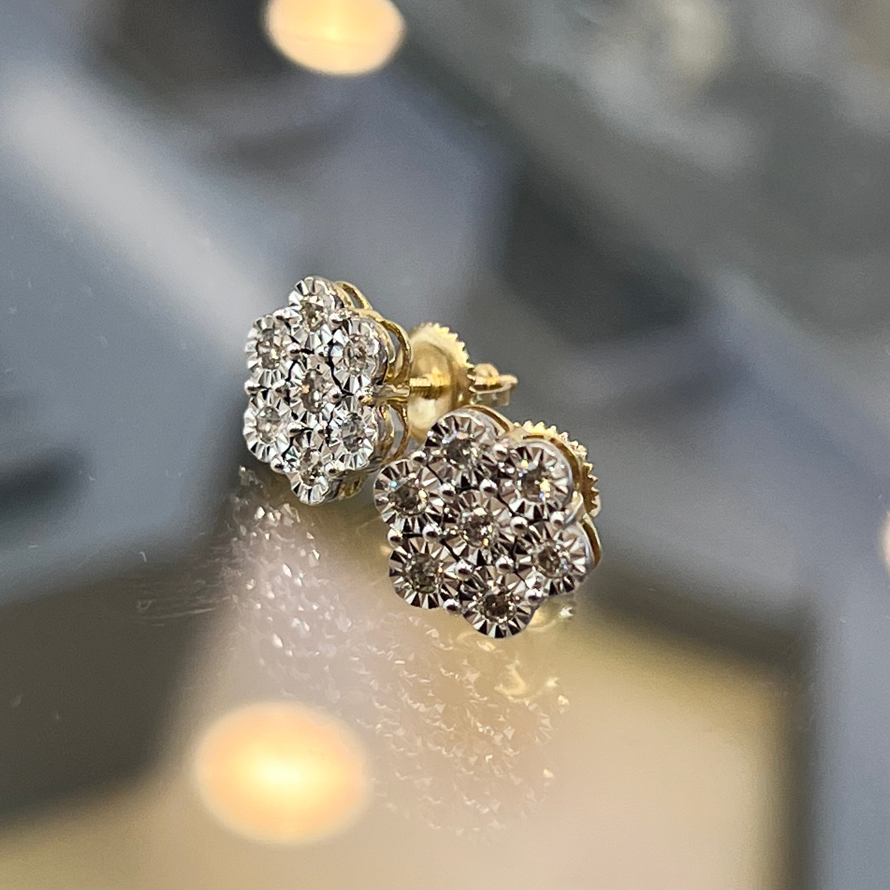 Cluster/ Diamond Cut Earrings