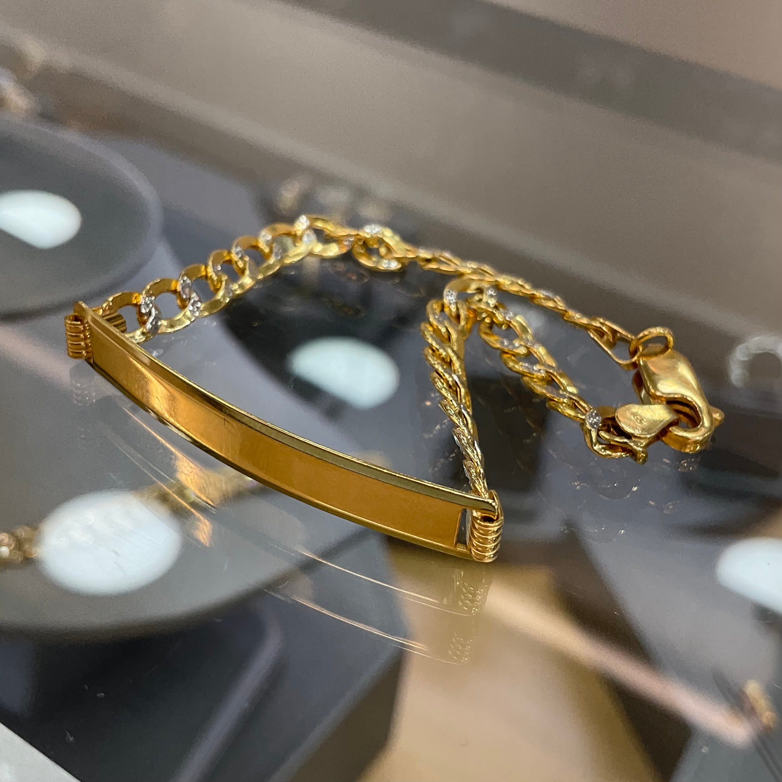 14KT Baby Bracelet Two tone semi Solid