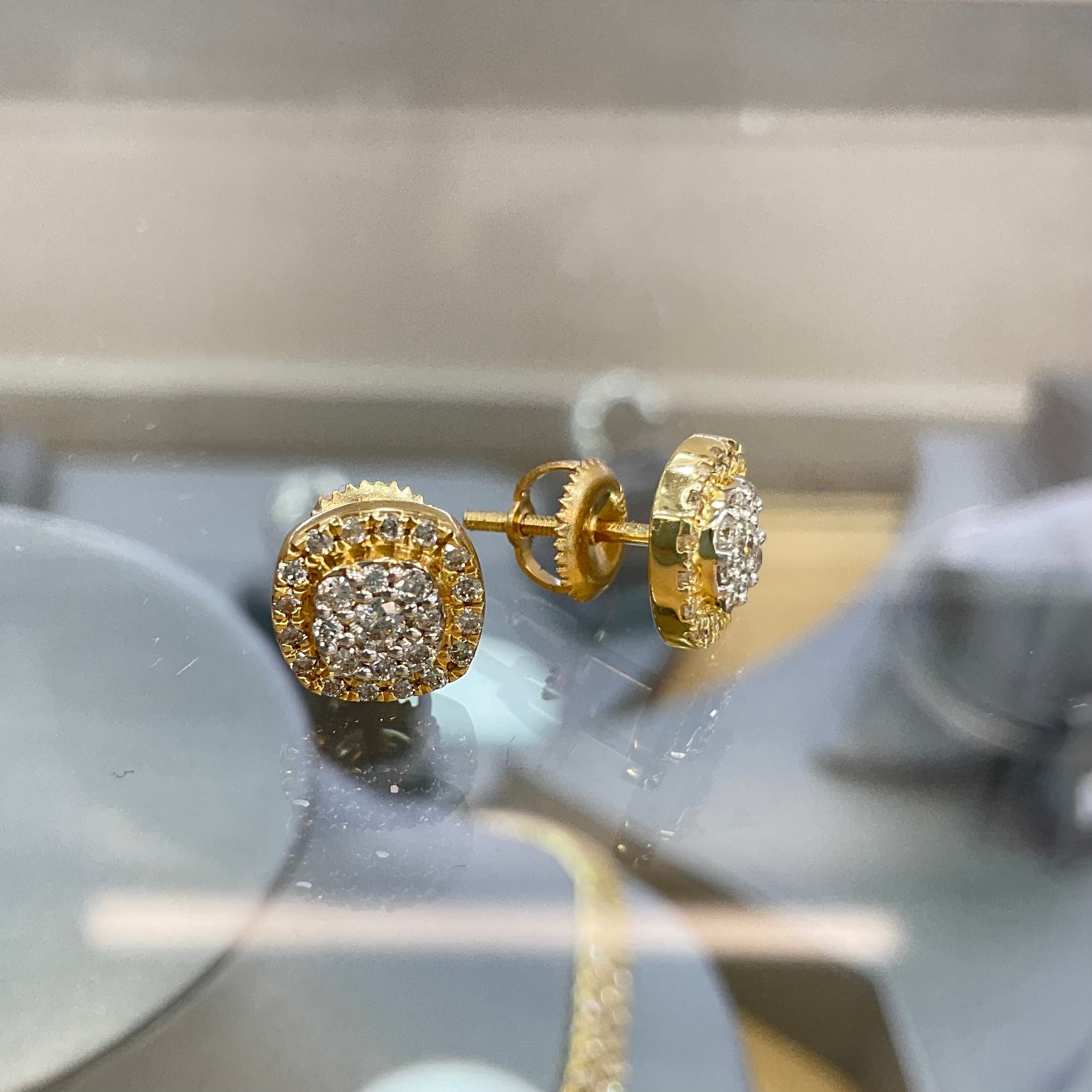 14KT Two Tone Diamond Earrings