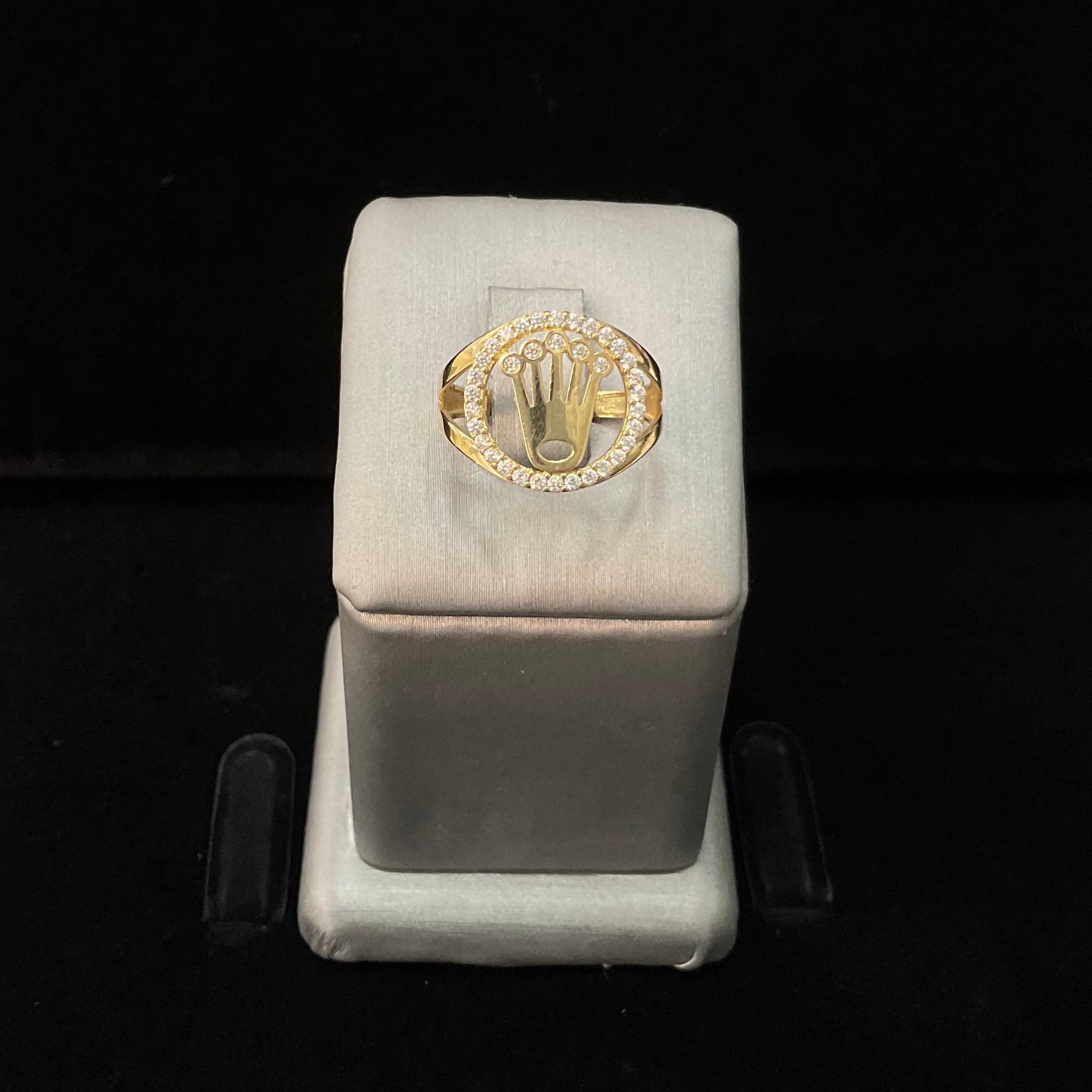 14KT CZ CROWN RING