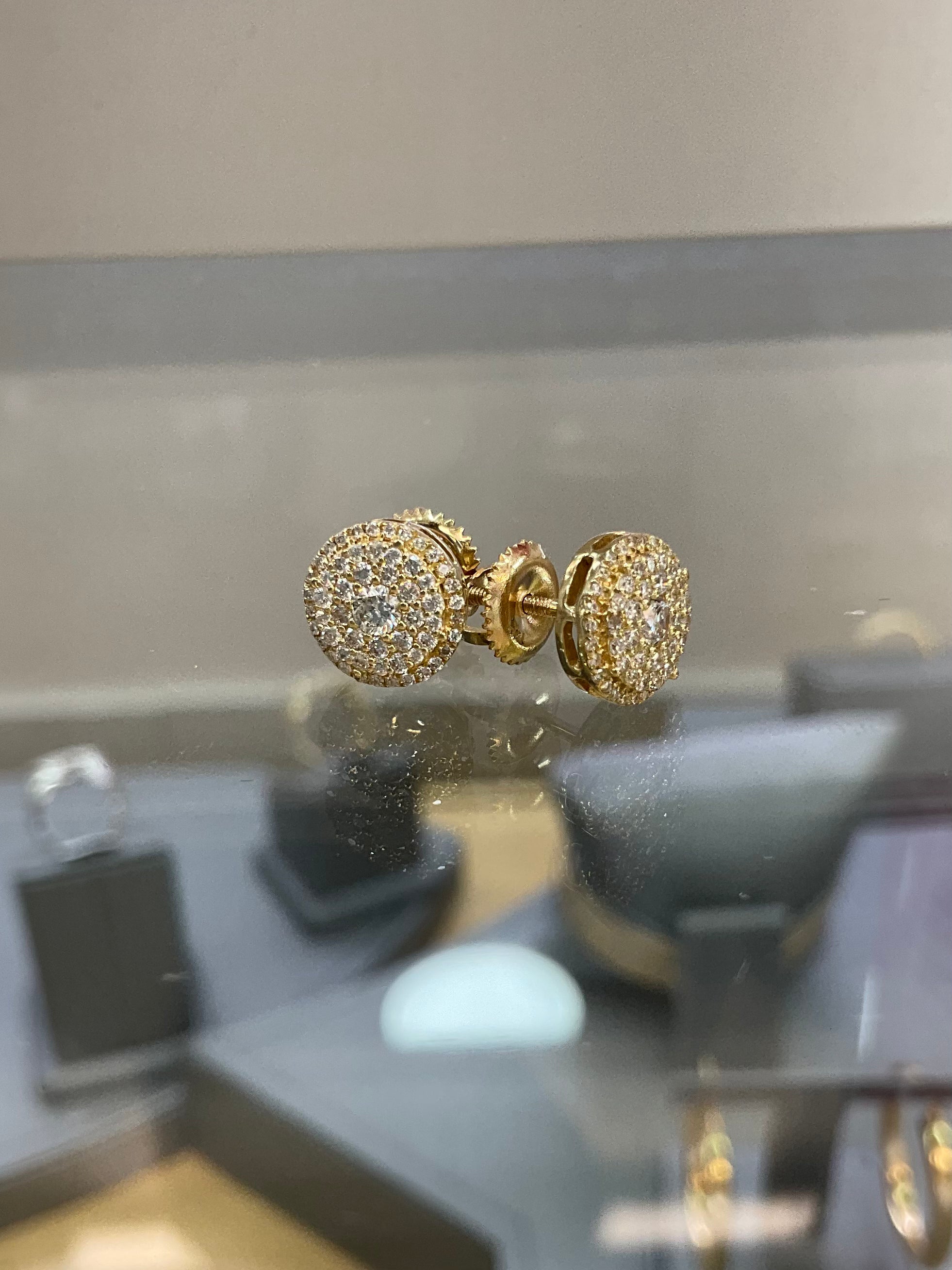 14KT Diamond Earrings Unisex