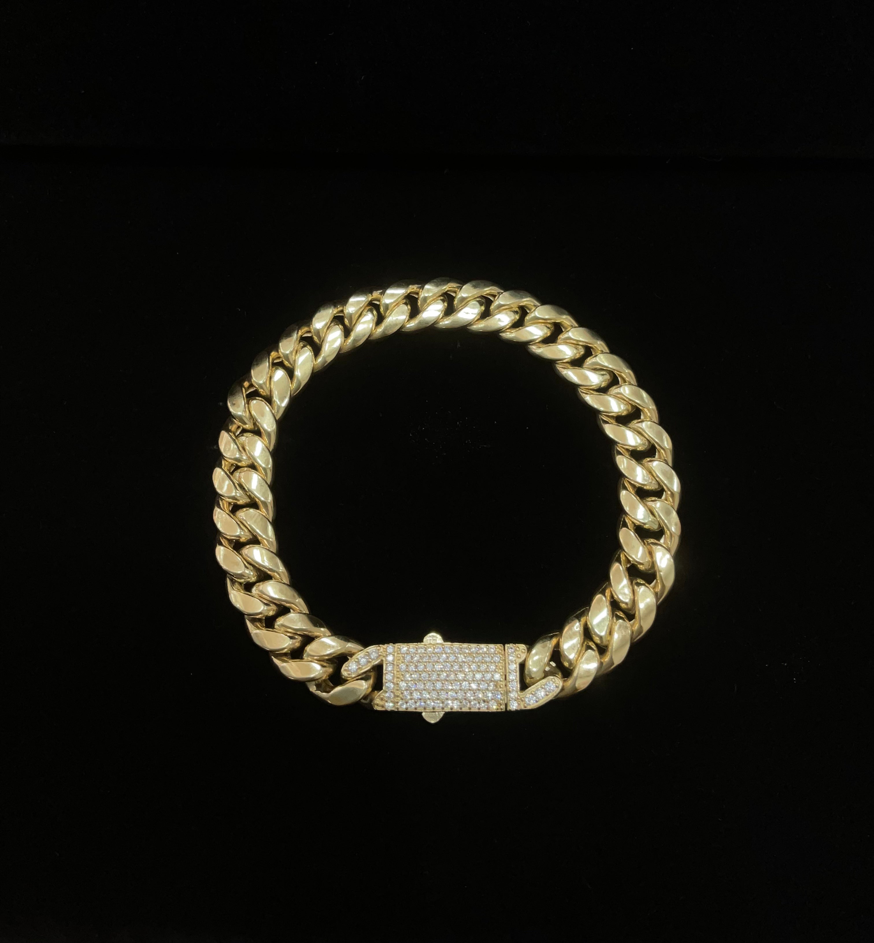 14KT Semi Solid Cuban Bracelet