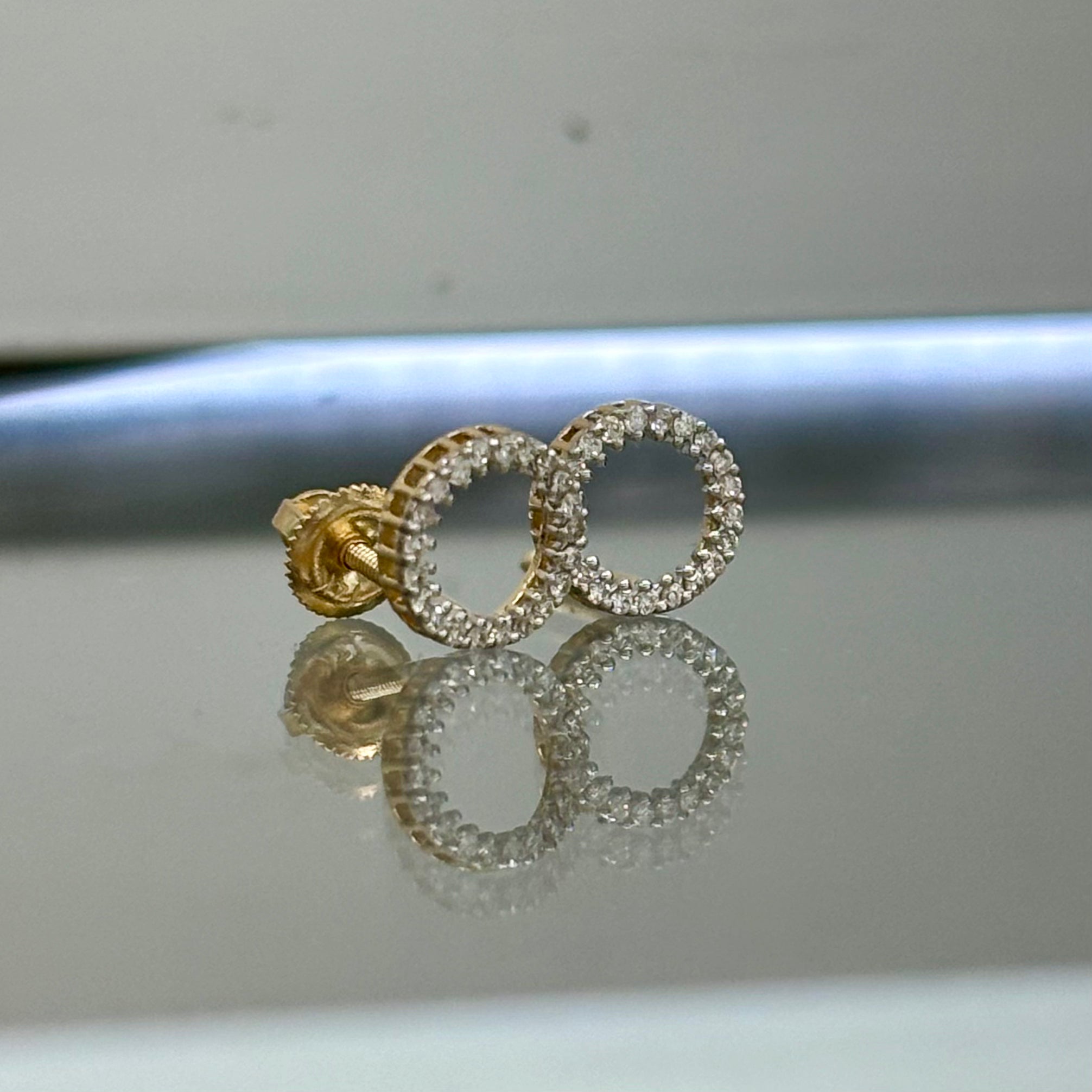 14KT Round Diamond Earrings