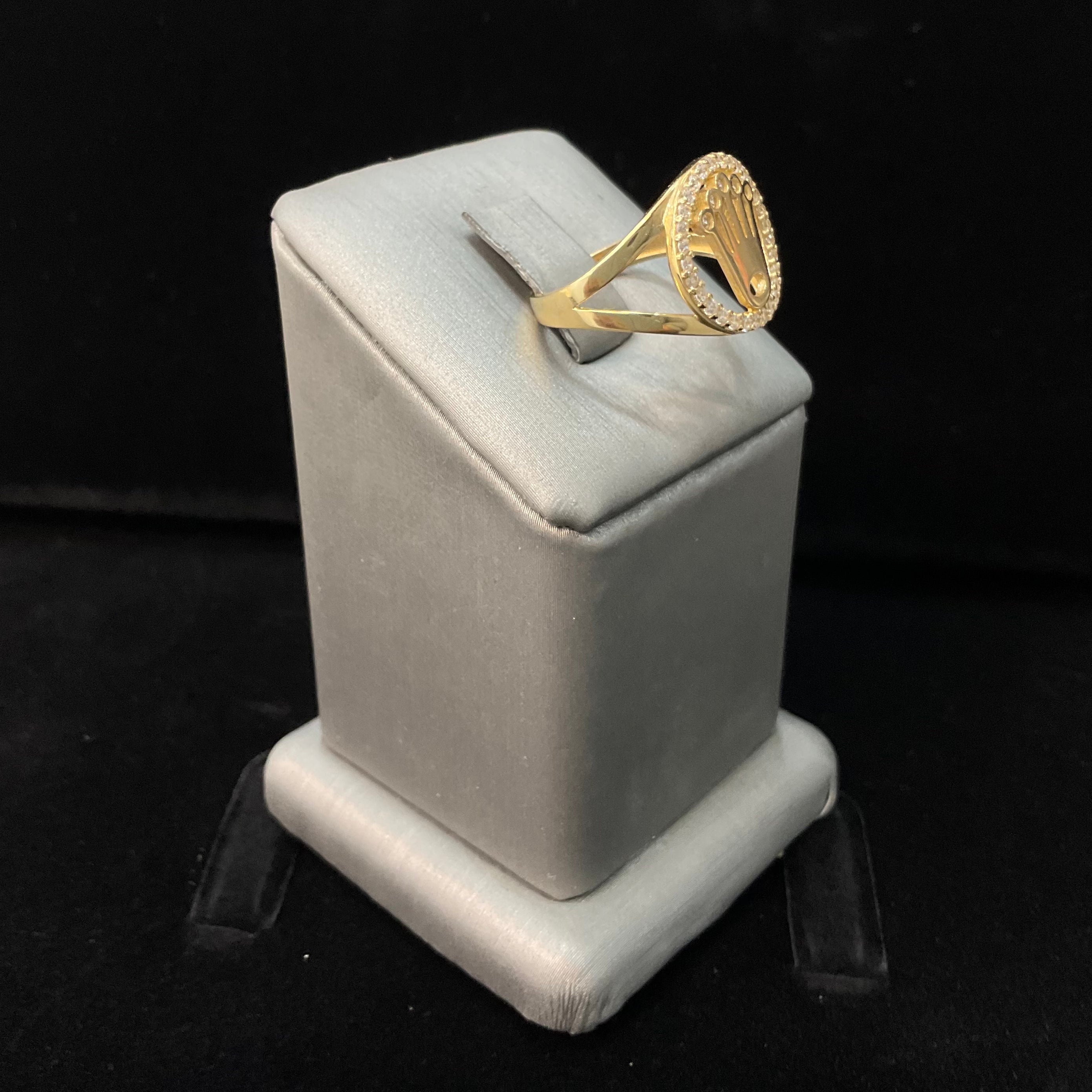 14KT CZ CROWN RING