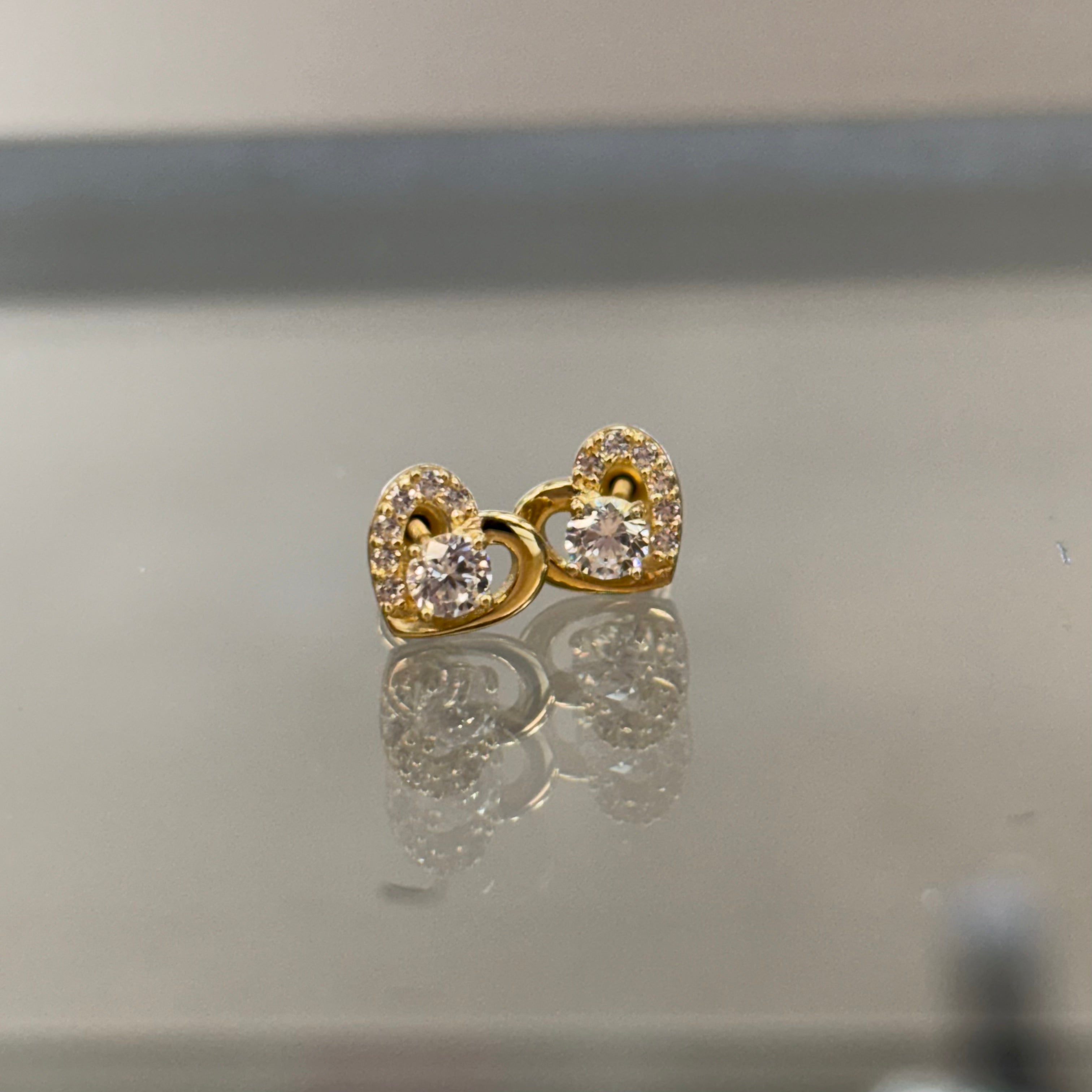 14KT Heart  Earrings