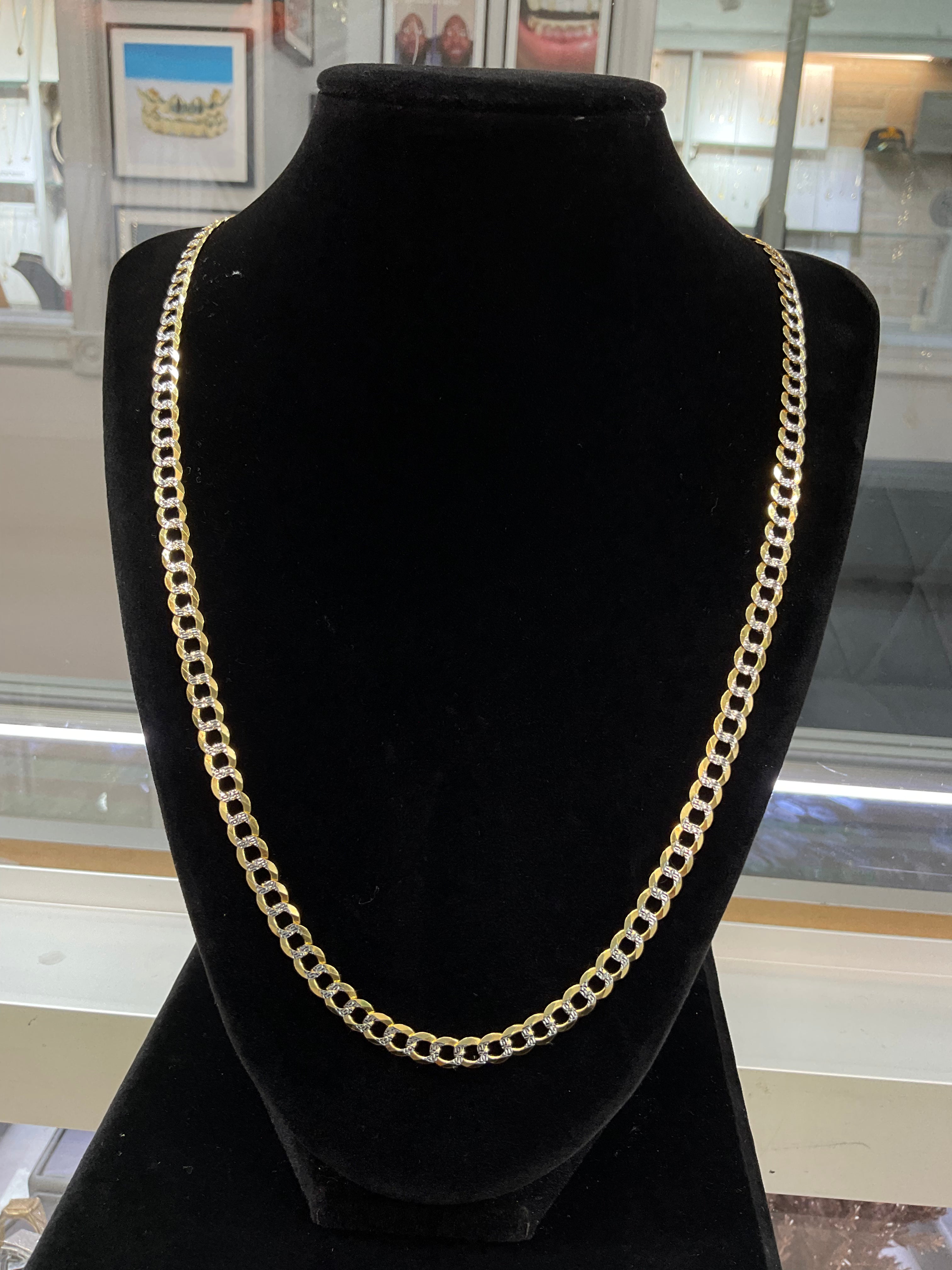 10KT Solid Flat Curve Cuban Chain
