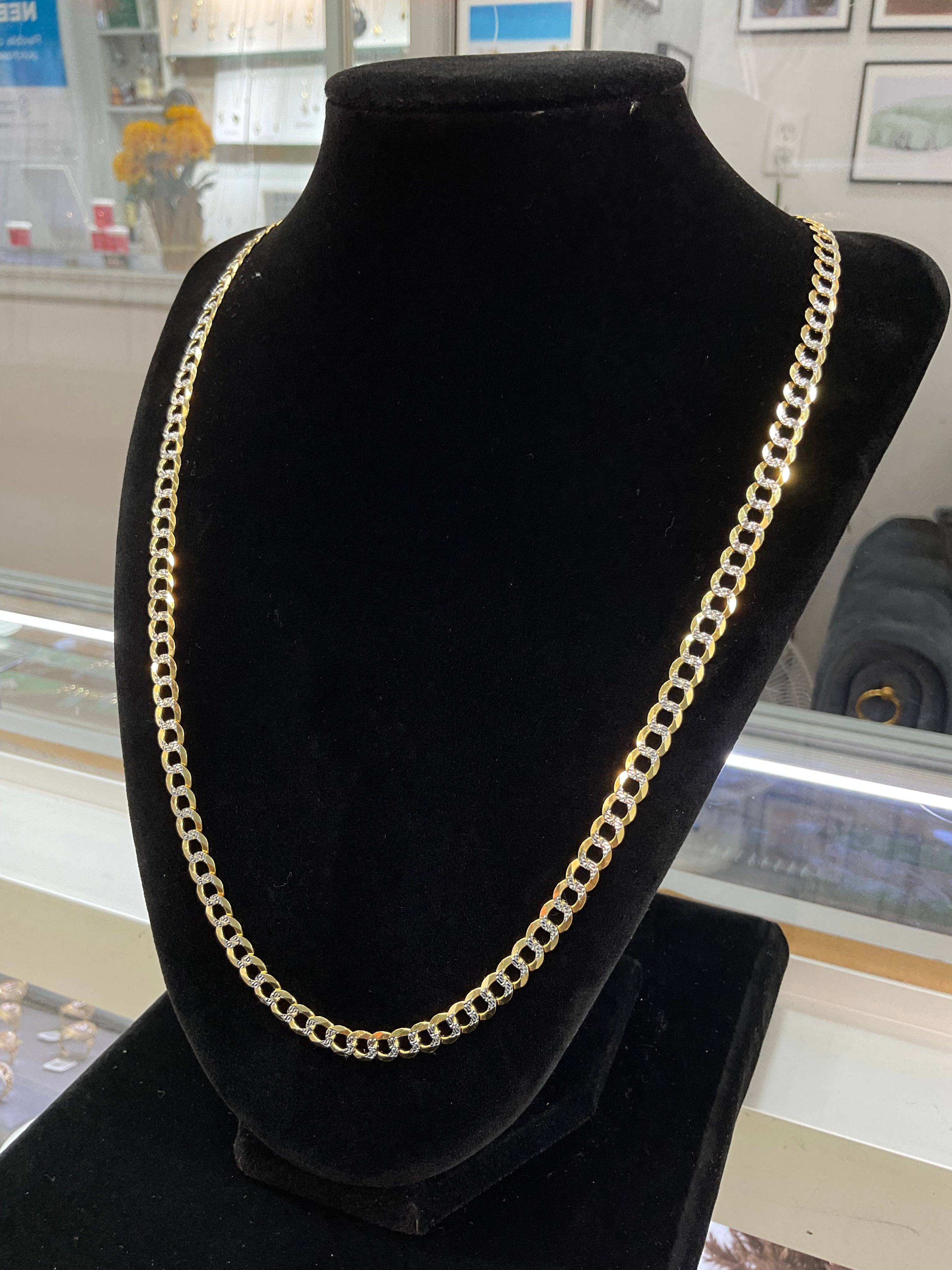 10KT Solid Flat Curve Cuban Chain