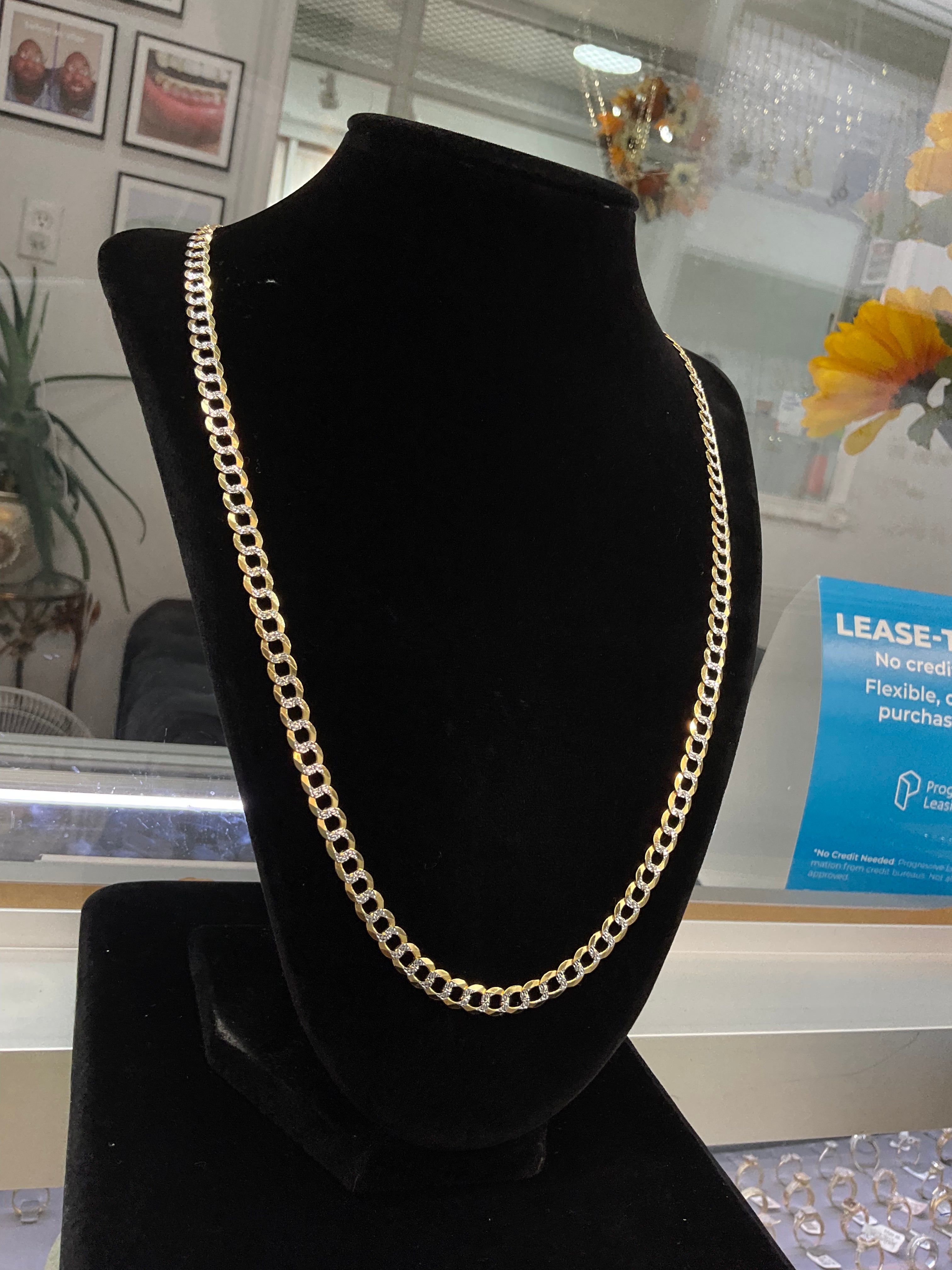 10KT Solid Flat Curve Cuban Chain