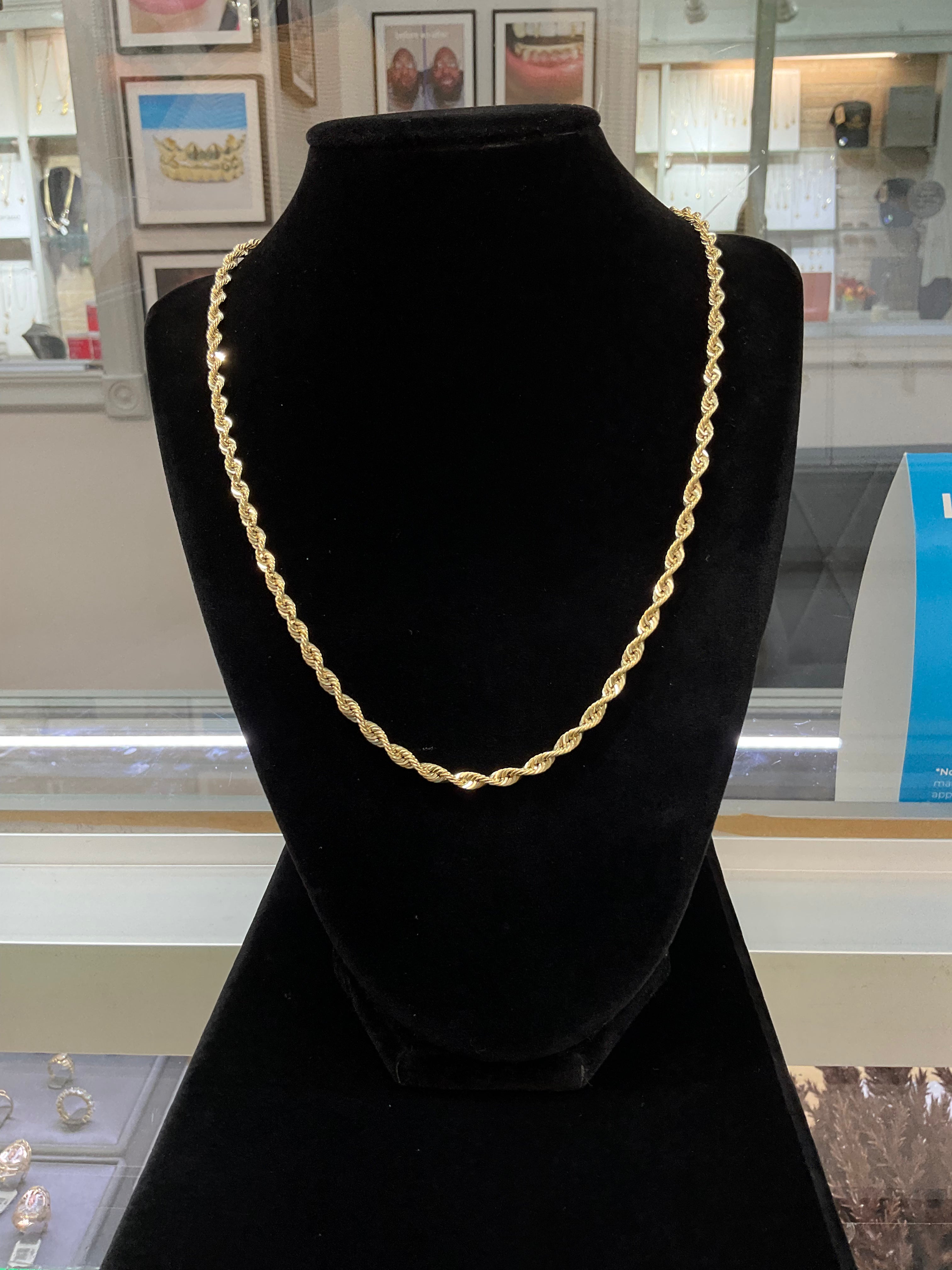 14KT Semi Solid Rope Chain