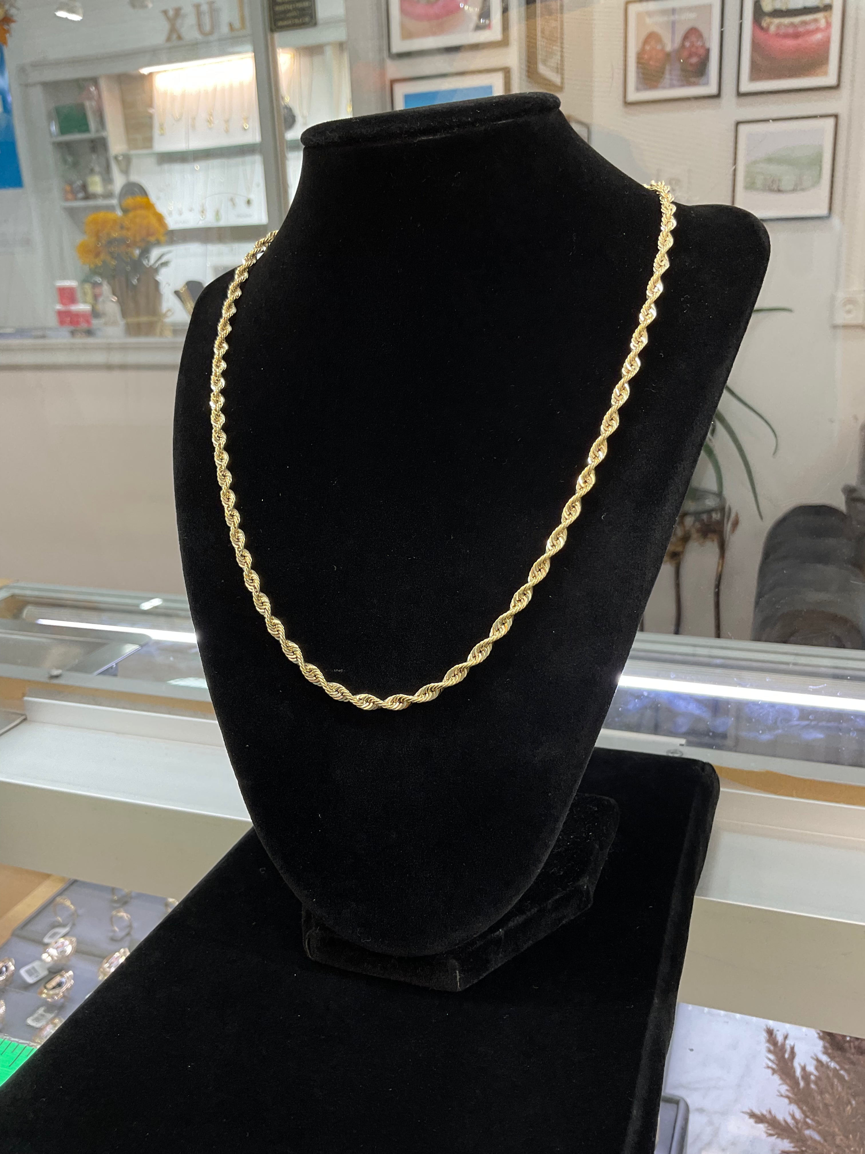 14KT Semi Solid Rope Chain