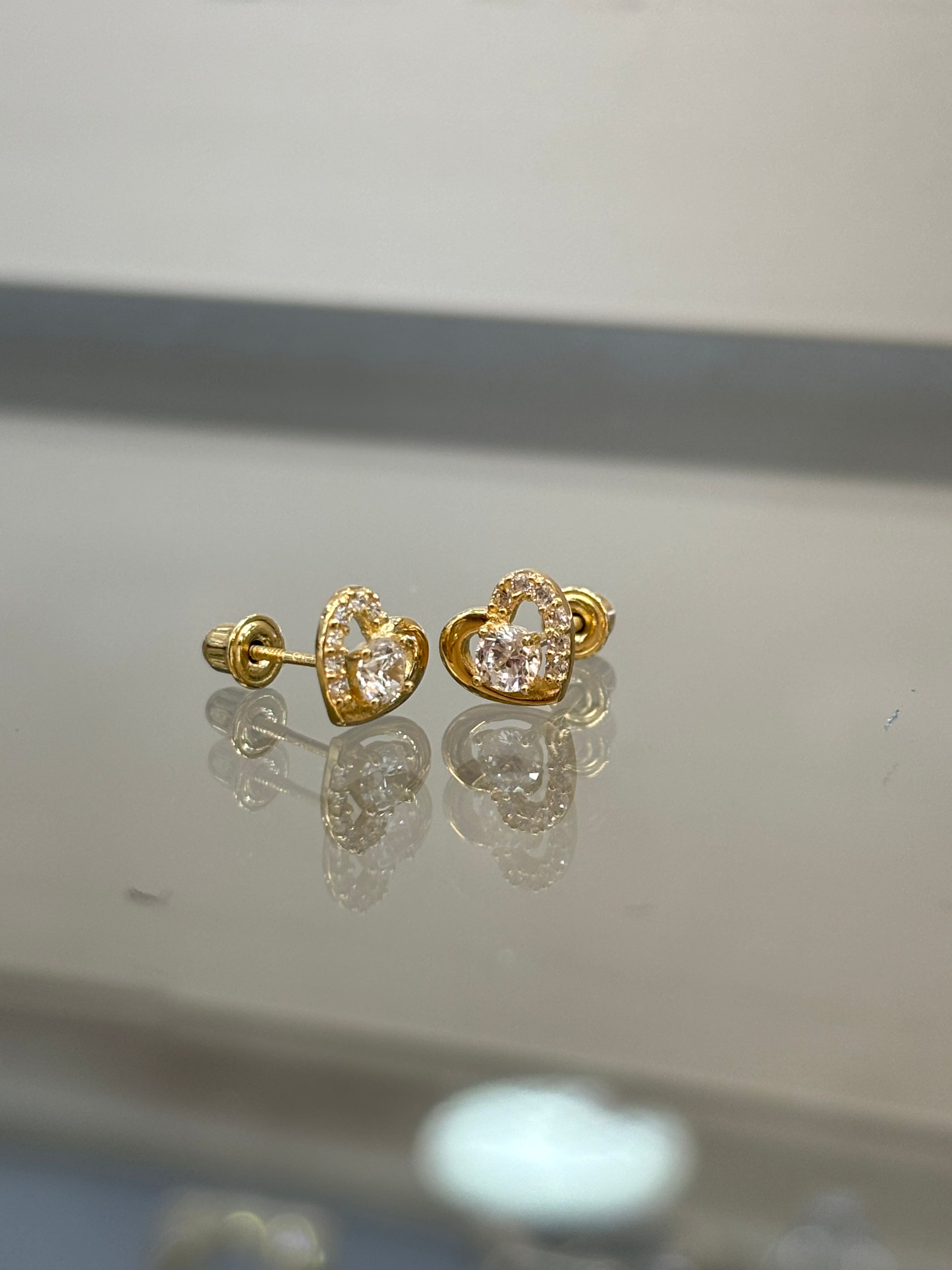14KT Heart  Earrings