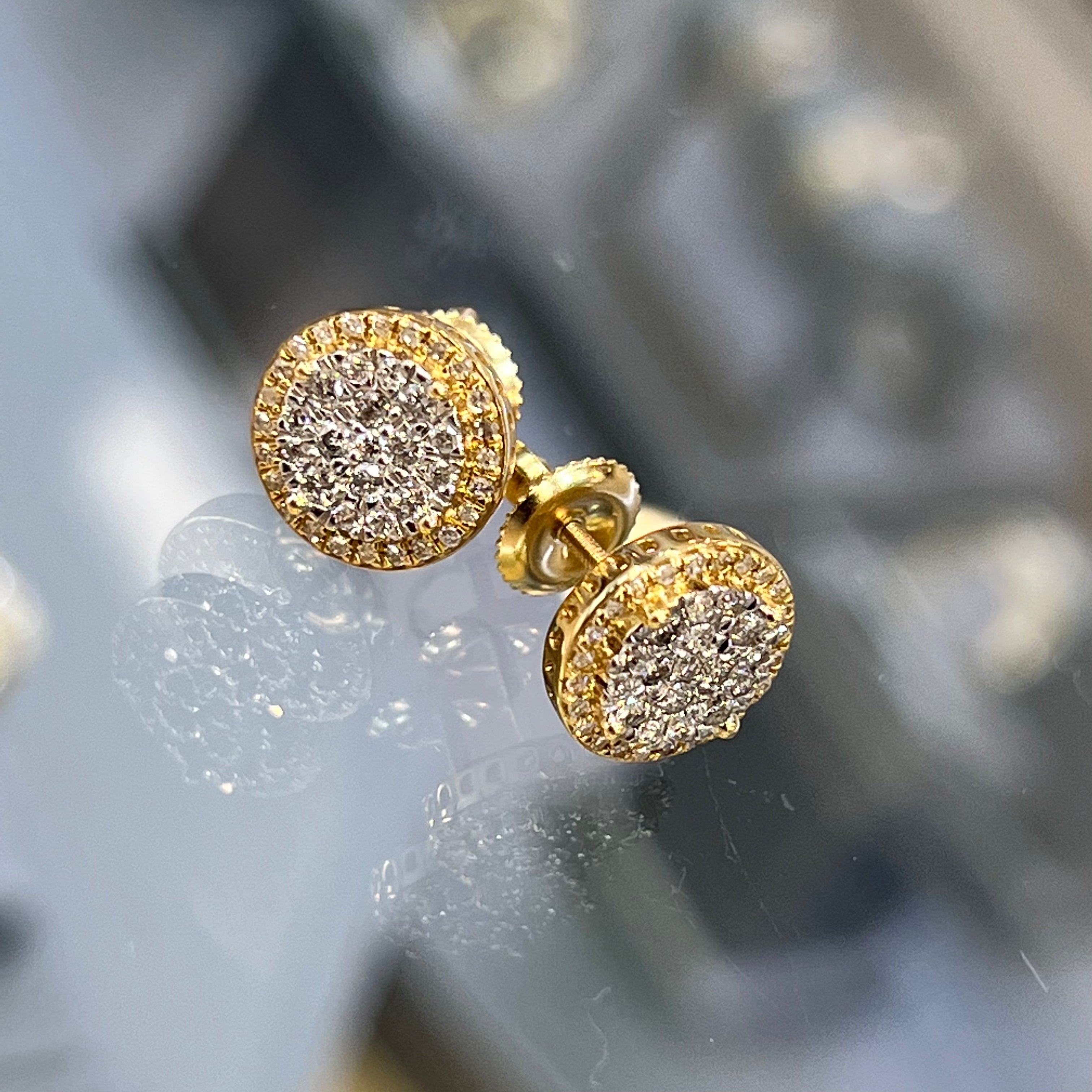 Diamond Round Earrings