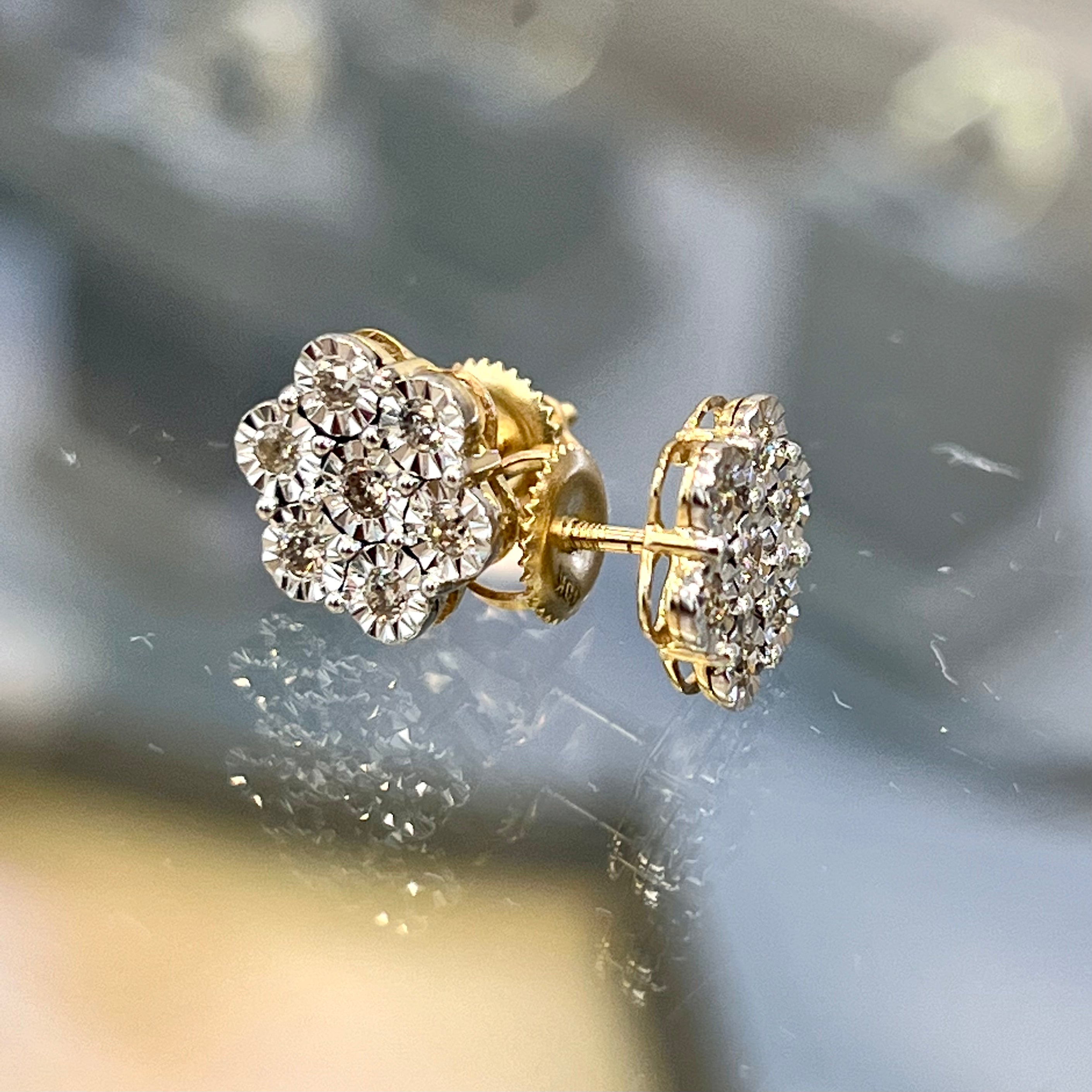 Cluster/ Diamond Cut Earrings