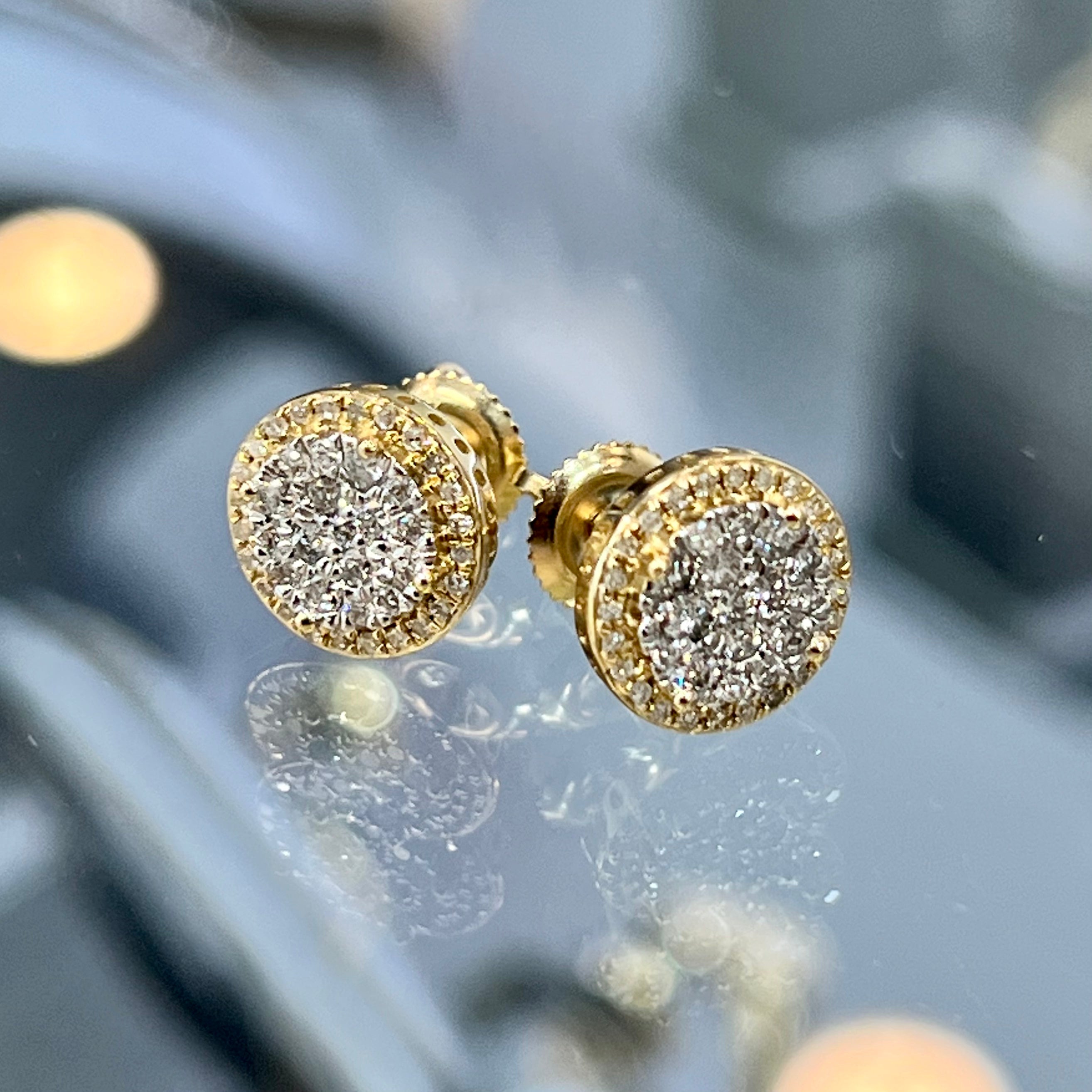 Diamond Round Earrings