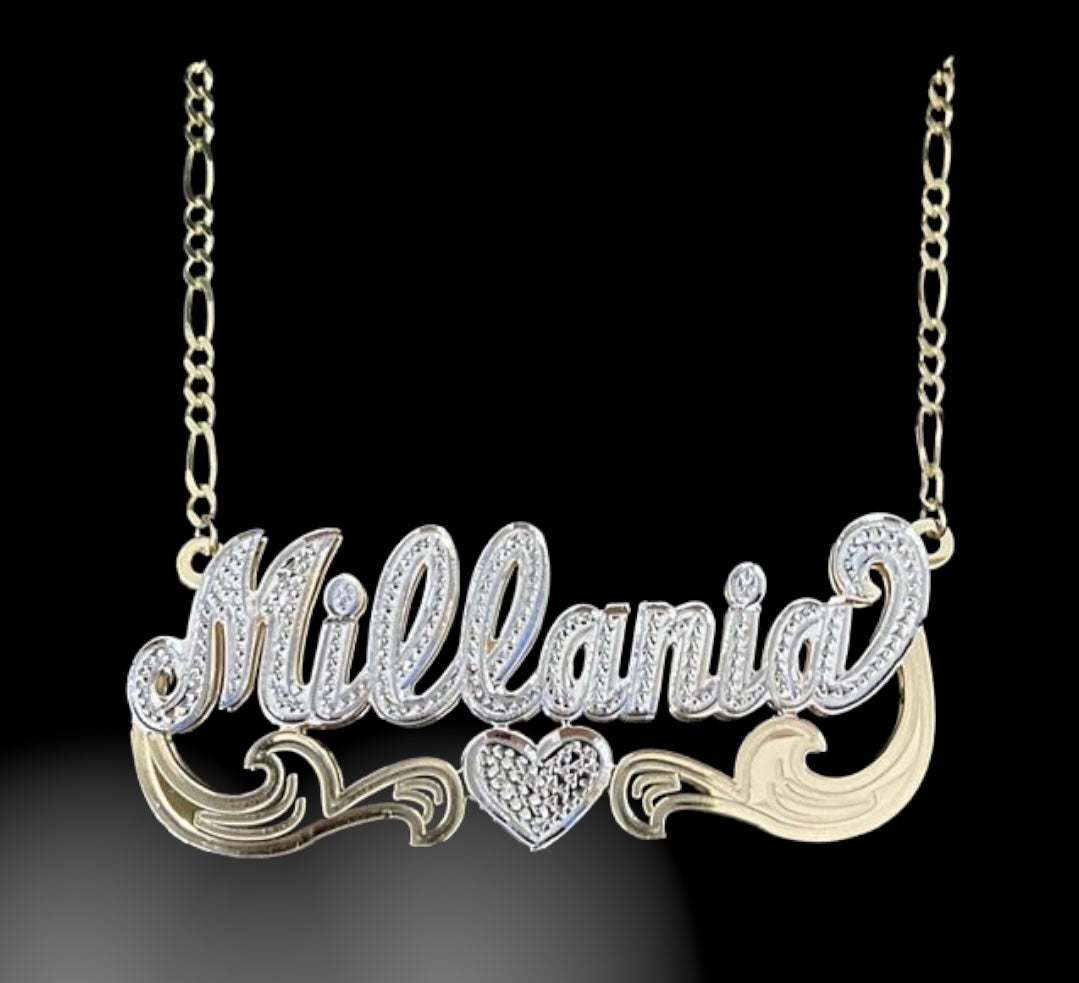Name Plate Diamond Cut with Chain